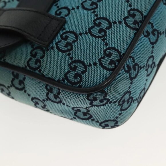 GUCCI GG Canvas Waist Bag Blue Silver 658657 Auth 139364 - Picture 5 of 16